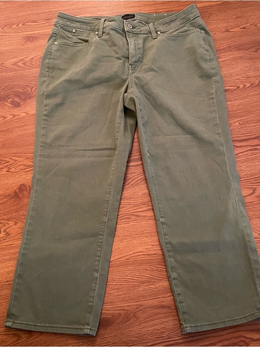 Talbots Straight Leg Crop Jeans Women’s 14W Olive Green